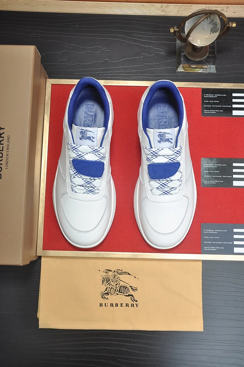 Men's shoes 💰540💶【Burberry】Classic low-top sneakers｜Imported cowhide with classic plaid fabric｜Sheepskin lining｜Original outsole｜Fine workmanship and comfortable to wear Size: 38-44 (customized at 45)